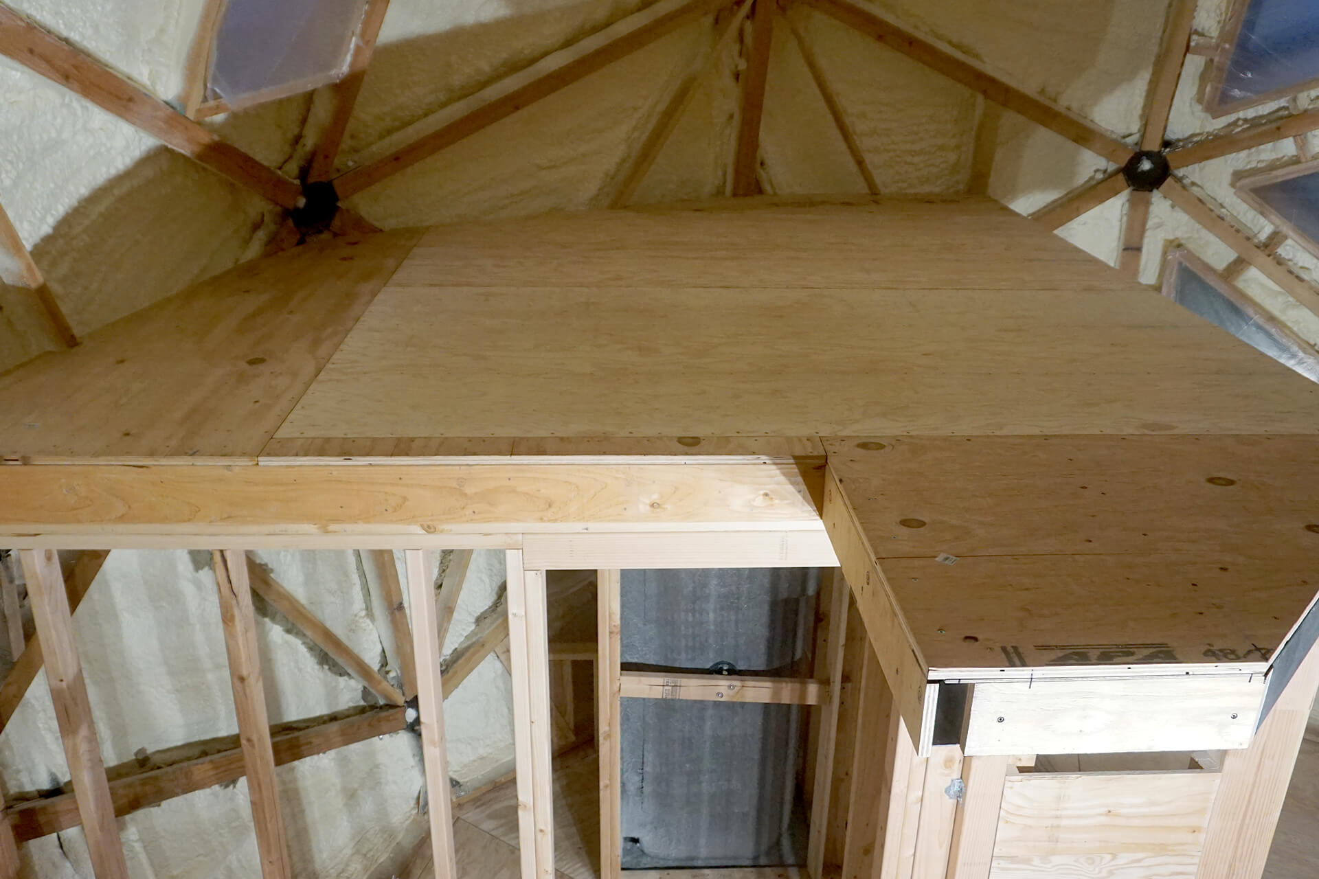 The mini dome upper subfloor.
